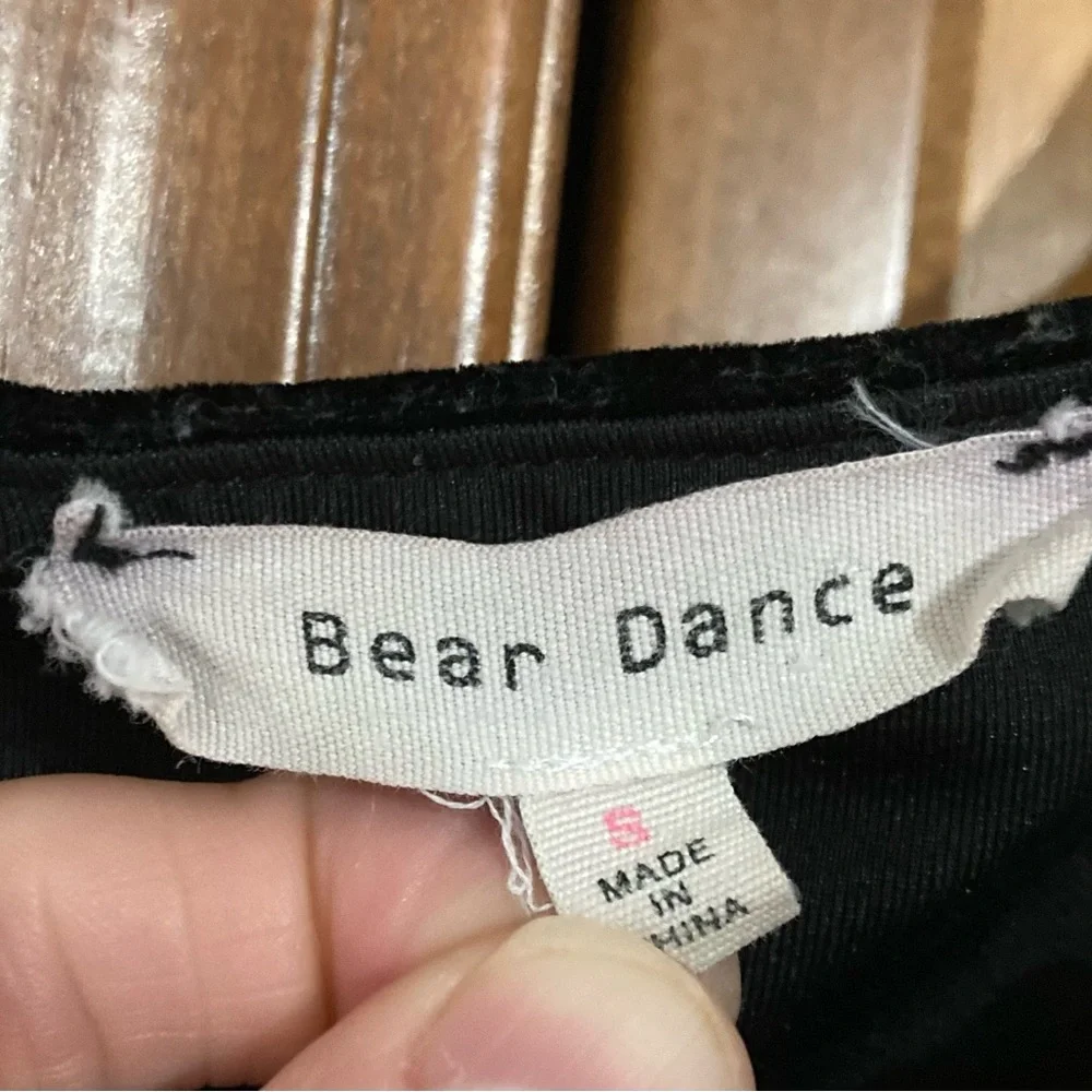 Bear Dance Black Velvet corset crop top S Small - Picture 3 of 4